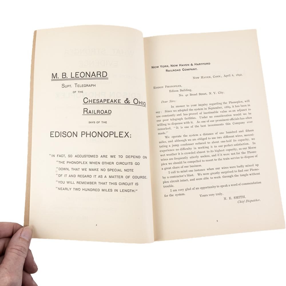Edison Phonoplex System Book (c.1892) - 4
