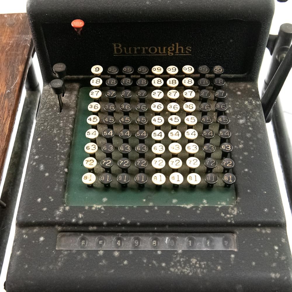 Vintage Burroughs Adding Machine W/Stand - 3