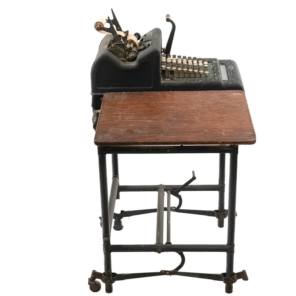Vintage Burroughs Adding Machine W/Stand - 5