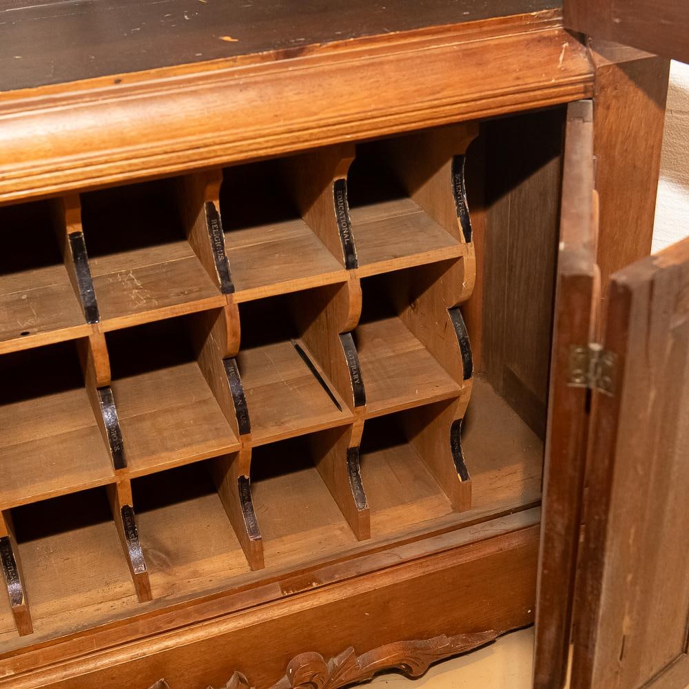 Large Victorian Walnut Bookcase with Mail Sorter - 4
