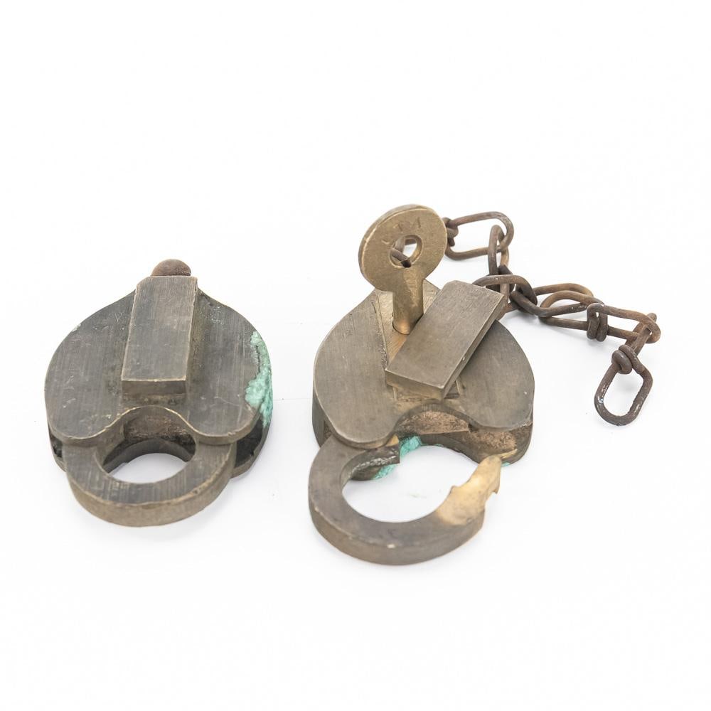 Two Vintage Brass Heart Padlocks - 3