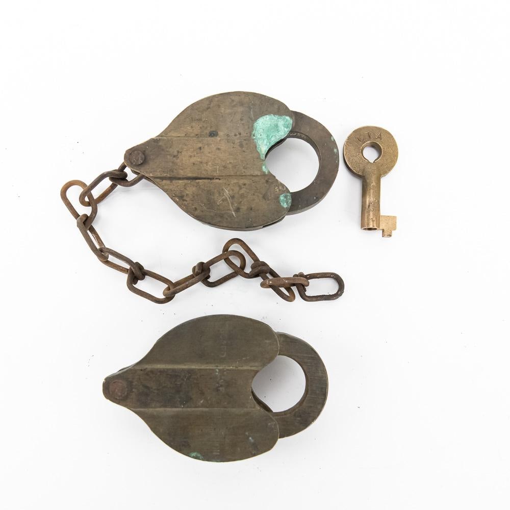 Two Vintage Brass Heart Padlocks - 4