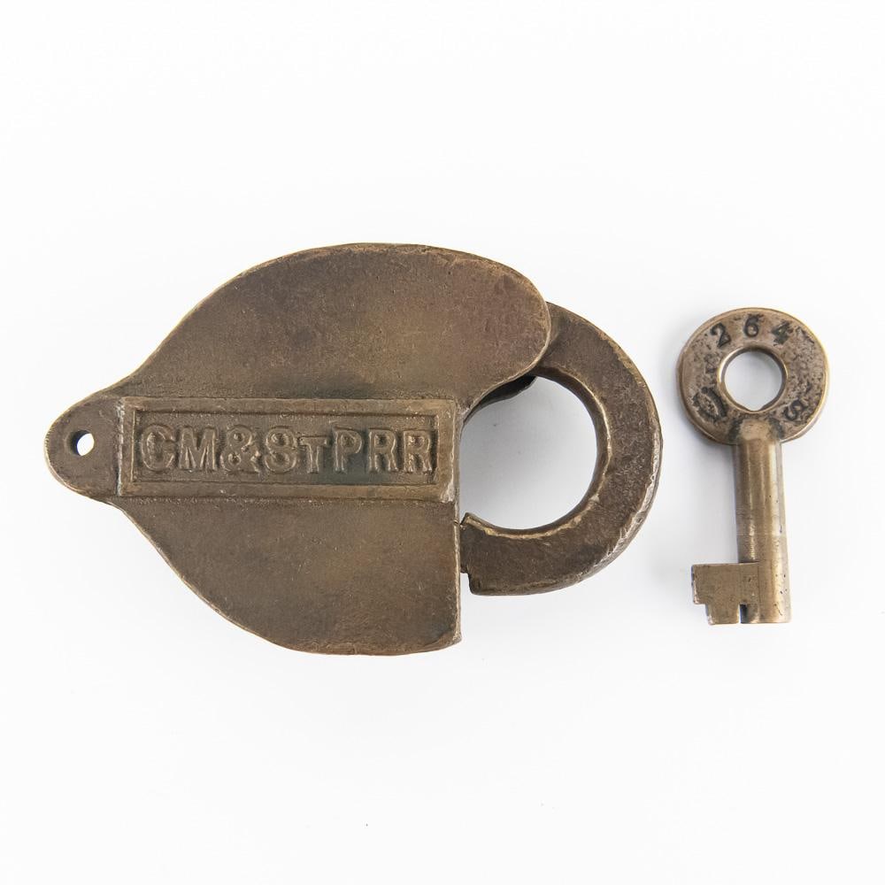 Pair Brass Railroad Switch Locks w/Keys - 5