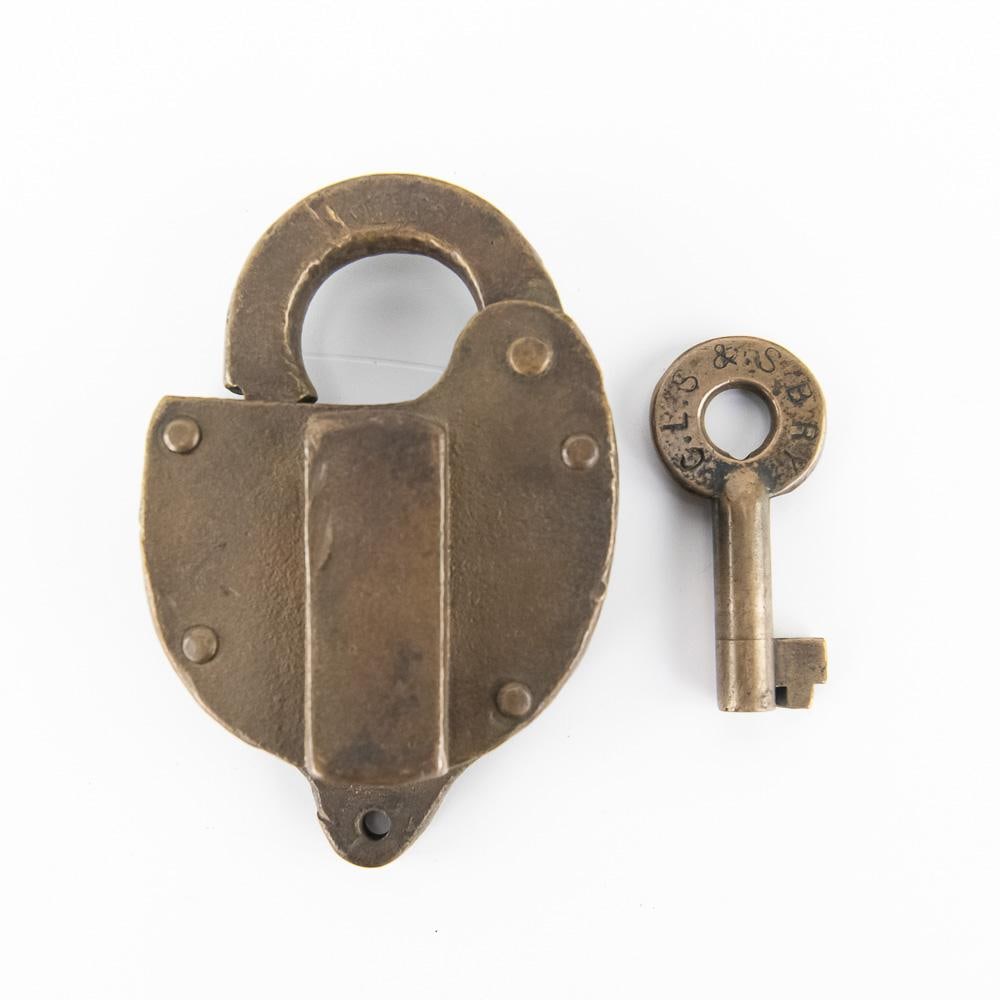 Pair Brass Railroad Switch Locks w/Keys - 6