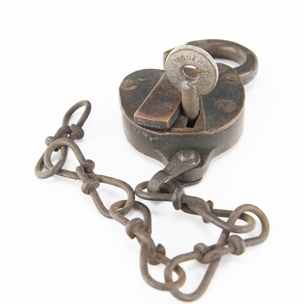 Pair Brass Railroad Switch Locks w/Keys - 8