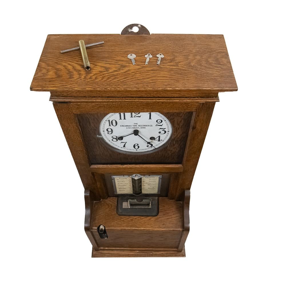 Oak Cincinnati Time Recorder Time Clock - 2