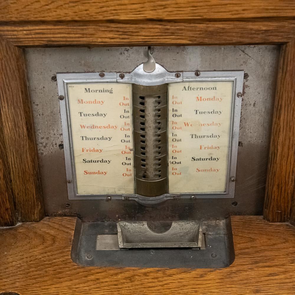 Oak Cincinnati Time Recorder Time Clock - 6