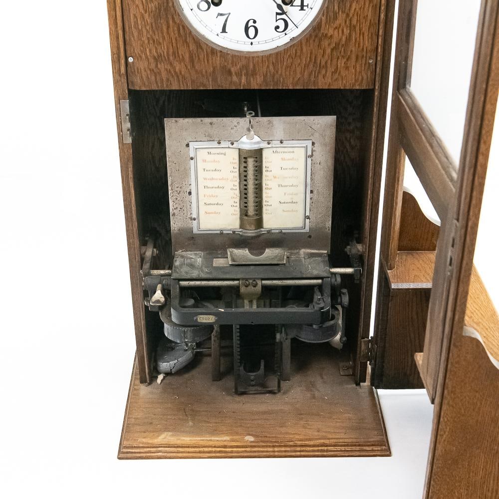 Oak Cincinnati Time Recorder Time Clock - 7