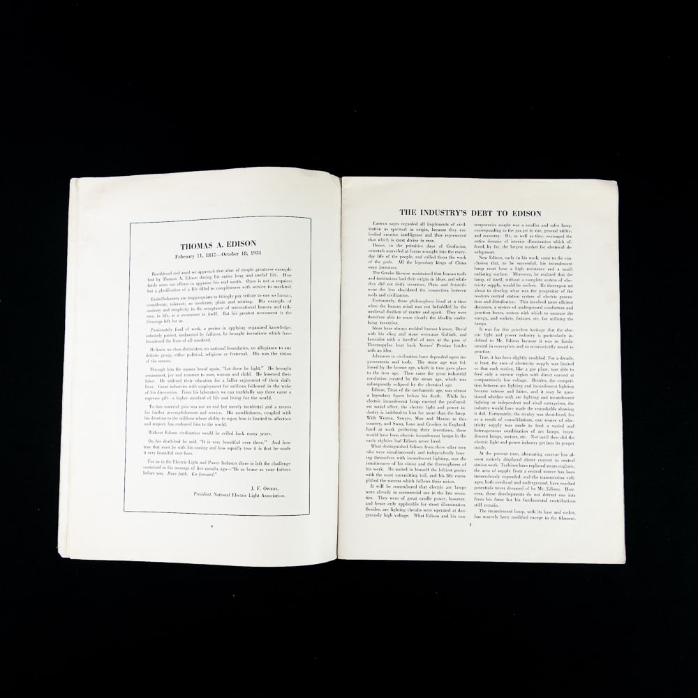 1931 Thomas Edison Memorial Booklets - 3
