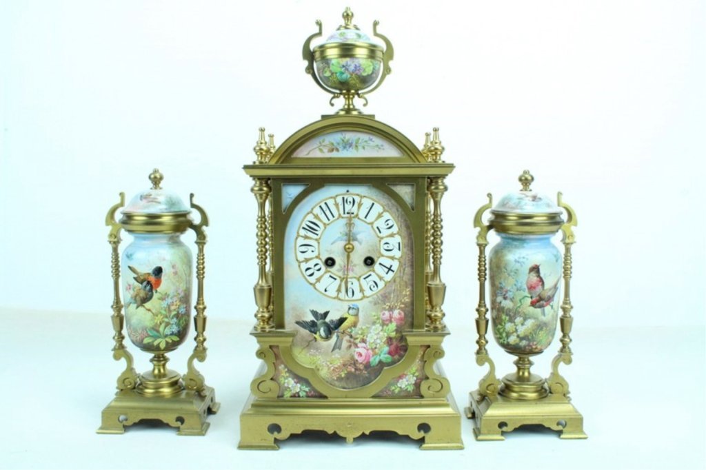 Early 20th Century 3 Piece Clock Garniture Set (1 of 10)
