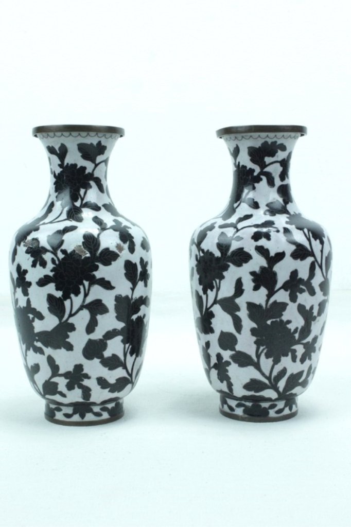 Pair Of Chinese Antique Cloisonne Enamel on Copper (1 of 4)