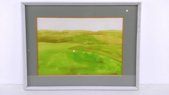 R. H. Redvers Taylor Framed Watercolor Painting: on paper. Landscape. Painted circa 1950s. 14 x 21 Framed 21 1/2 x 28 1/2. Signed lower right with initials. Has Gimple Fils Gallery , London on back. Condition Good with bright colors no staining.