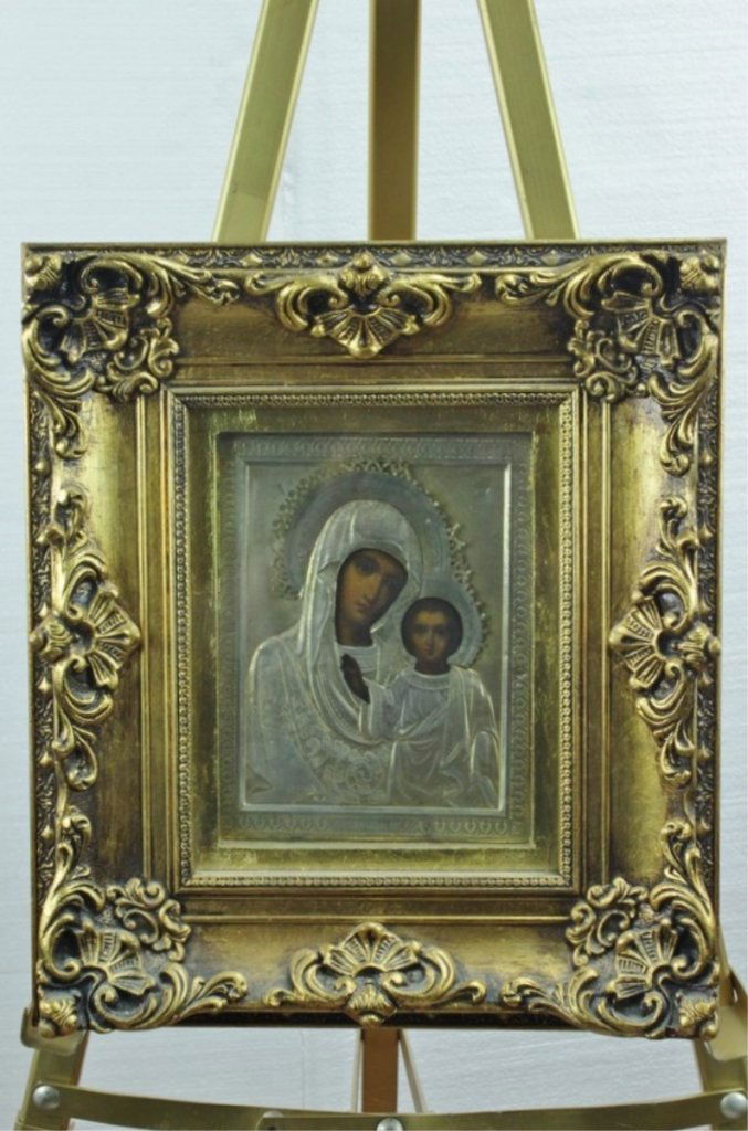 Early 20th Century Russian 84 Silver Icon on Wood (1 of 2)