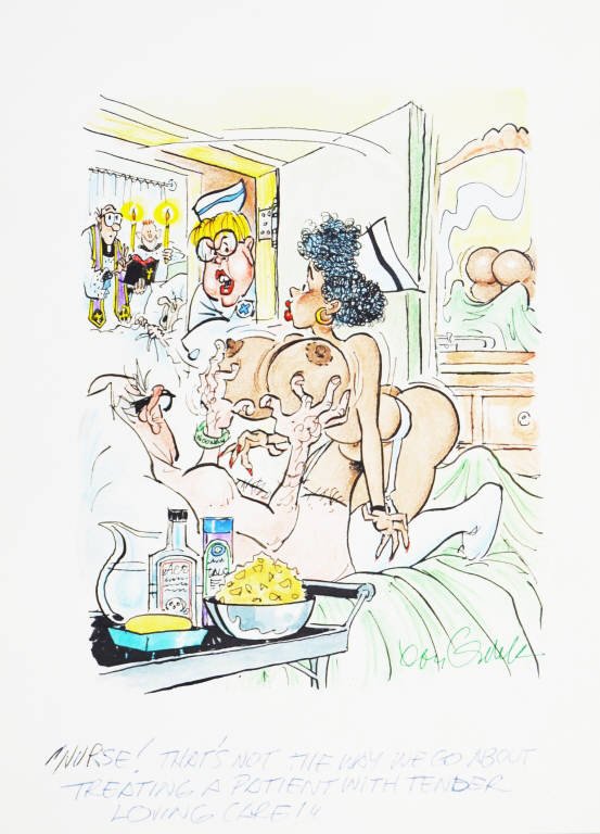 Fling Magazine 1980s 4 color watercolor cartoon (1 of 1)