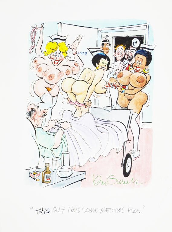 Fling Magazine 1980s 4 color watercolor cartoon (1 of 1)