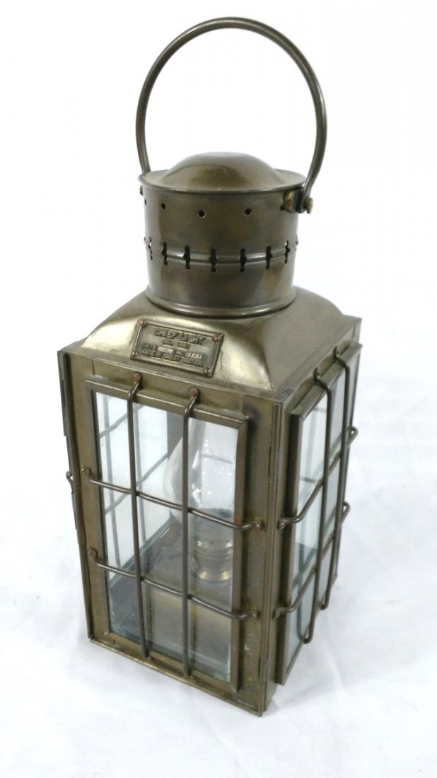Brass Nautical Chief Light-Oil Lamp: Very good condition. Measures 7" x 14 1/2"
