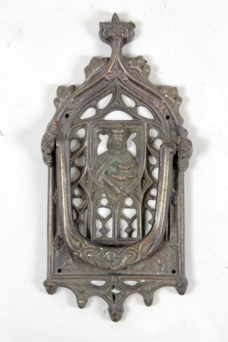 Gothic Style Antique Cast Iron Door Knocker (1 of 2)