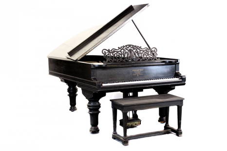 Vintage 1887 Steinway Studio Grand Piano, Model B: This elegant Steinway Grand Piano, serial # 62760, was built in 1887 at Steinway Village in Astoria, Queens, New York. It’s from the estate of the historic Barn of Barrington, located west of Chicag