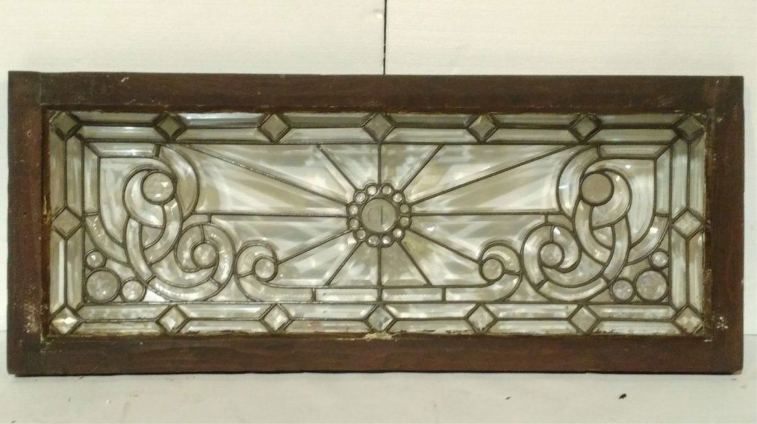 Ornate Leaded Glass Transom Window-Starburst (1 of 2)