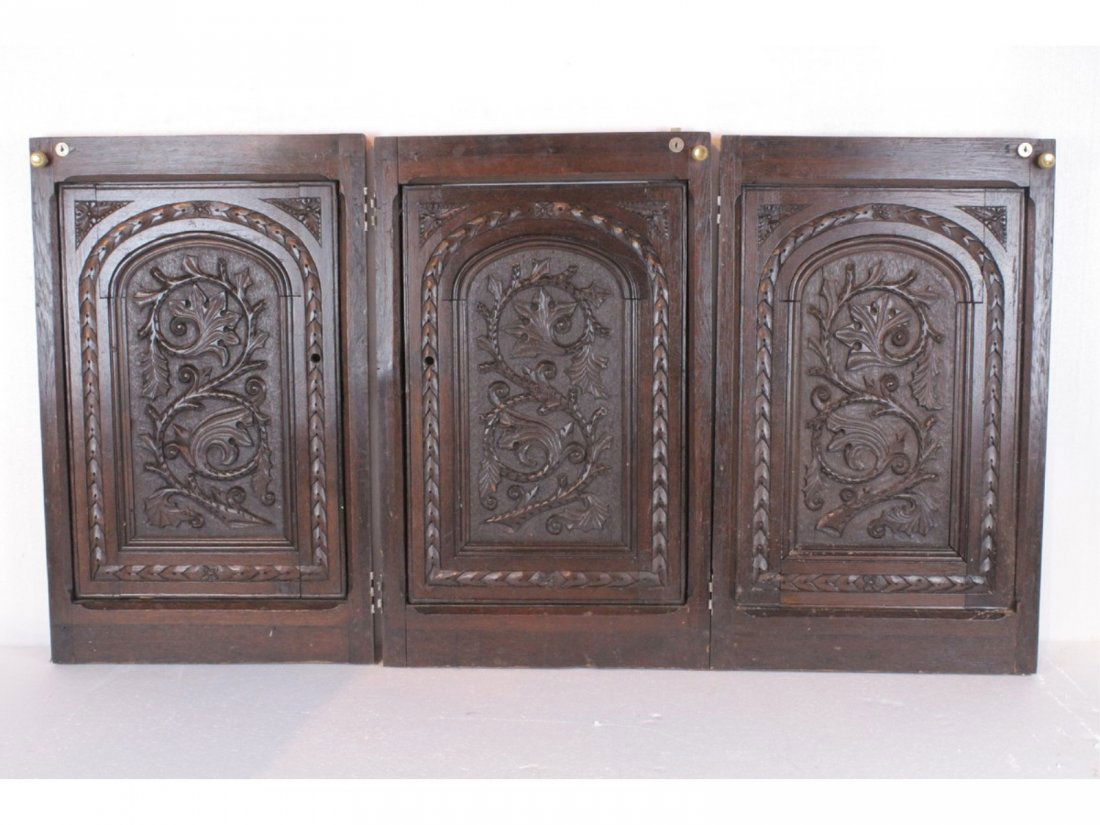 3 Vintage, Hand-Carved Oak Doors (1 of 1)