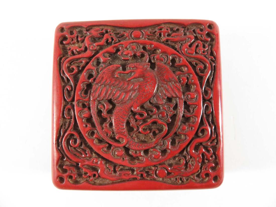 Chinese Red Lacquer Dragon Box (1 of 6)