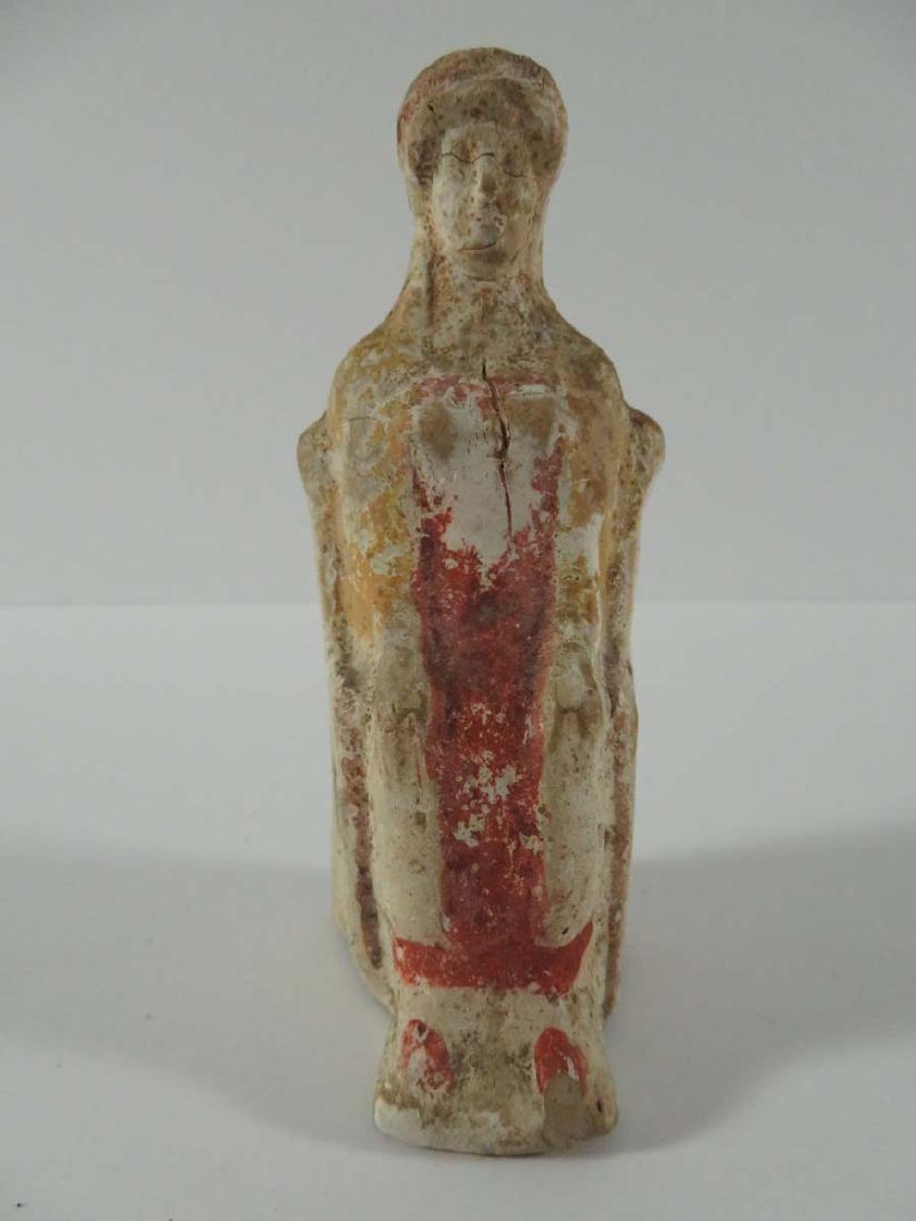 Ancient Greek Polychrome Pottery Figurine Woman (1 of 8)
