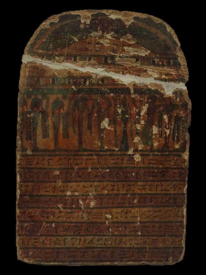 Ancient Egyptian Painted Wood Grave Stele Horemheb (1 of 6)