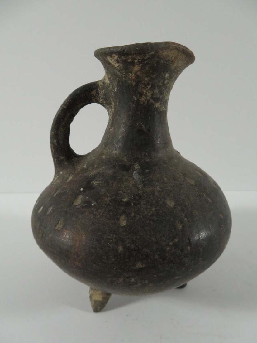 Etruscan ? Black Pottery Footed Pitcher (1 of 5)