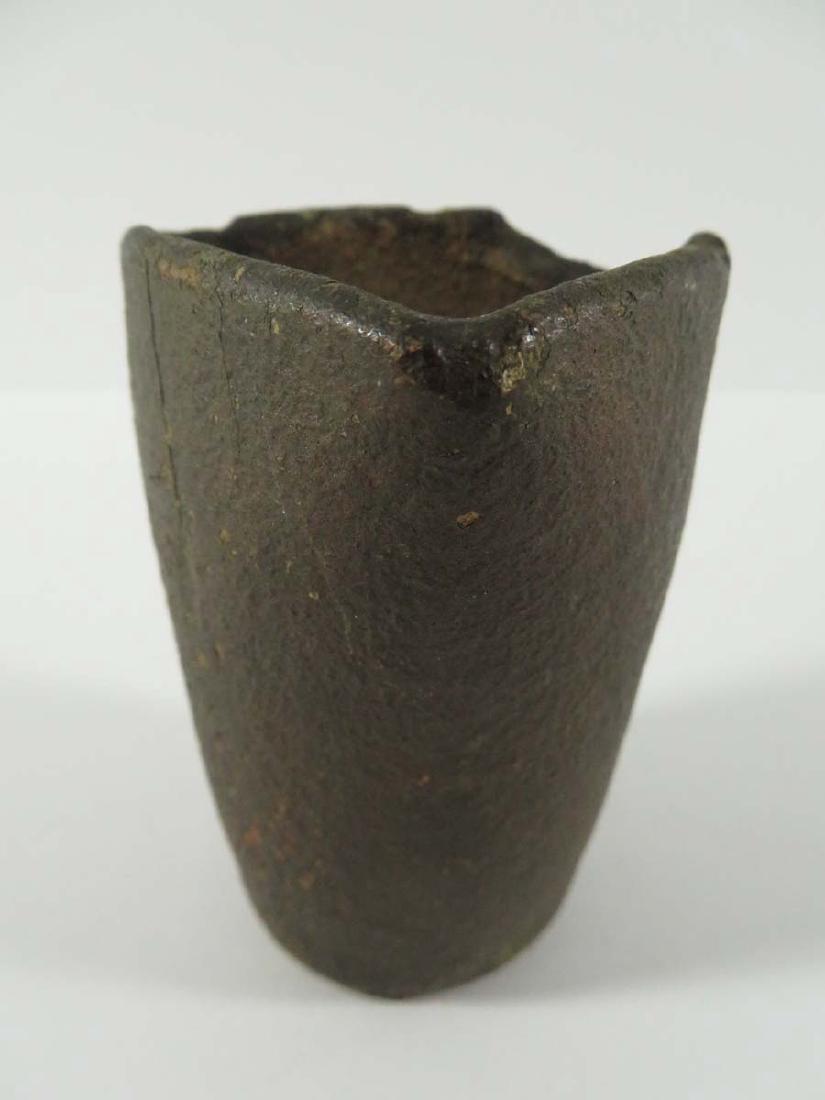 Etruscan Black Ware Pottery Cup Three Corner (1 of 5)