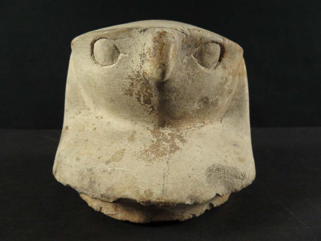 Ancient Egyptian Canopic Stone Jar Lid Falcon (1 of 6)