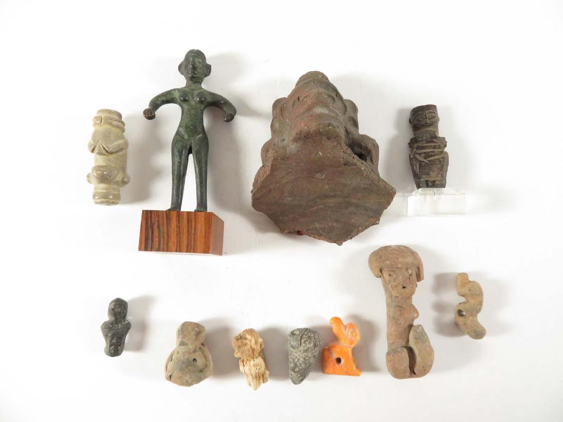 Pre Columbian 11 Miniature Figural Lot (1 of 5)