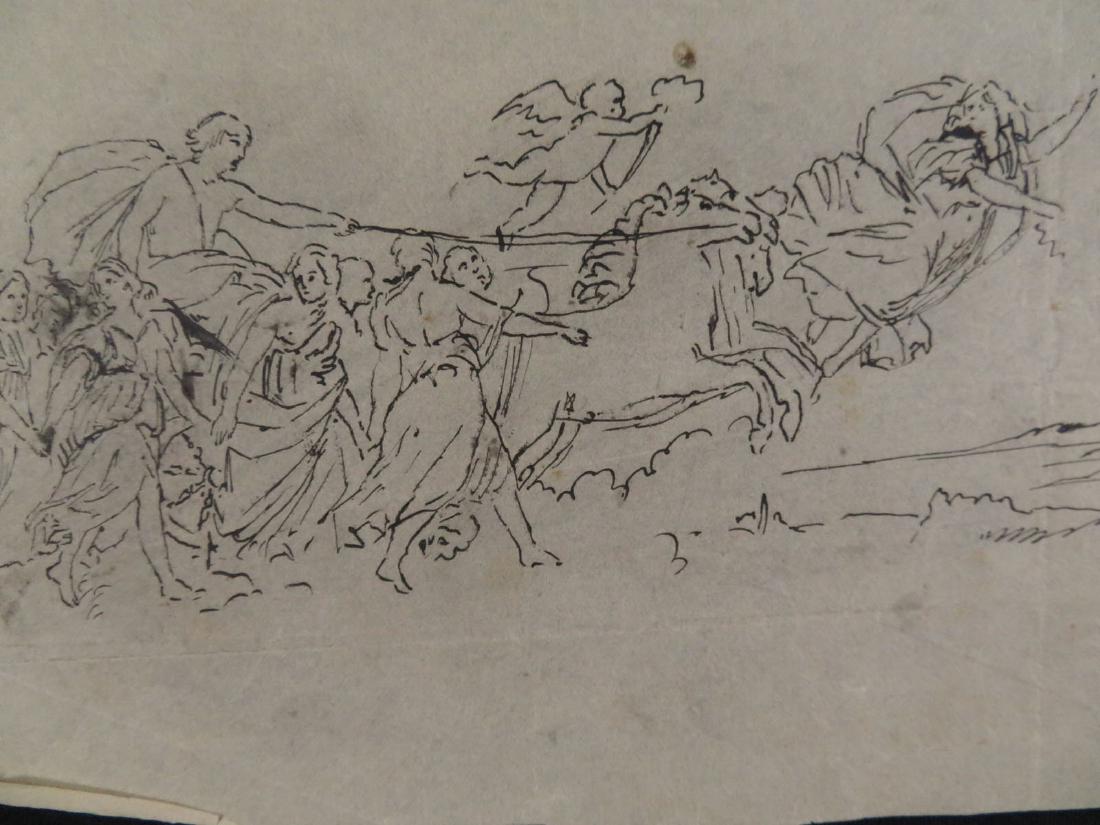 Early 20th C Drawing Classical Chariot Women Angel: TYPE:Art SUB TYPE:Drawing REGION:United States SUB REGION: MEDIUM:Pencil SGD/UNS:Unsigned TITLE:Early 20th C Drawing Classical Chariot Women Angel CATALOG NOTES:Fine early 20th C American drawing from