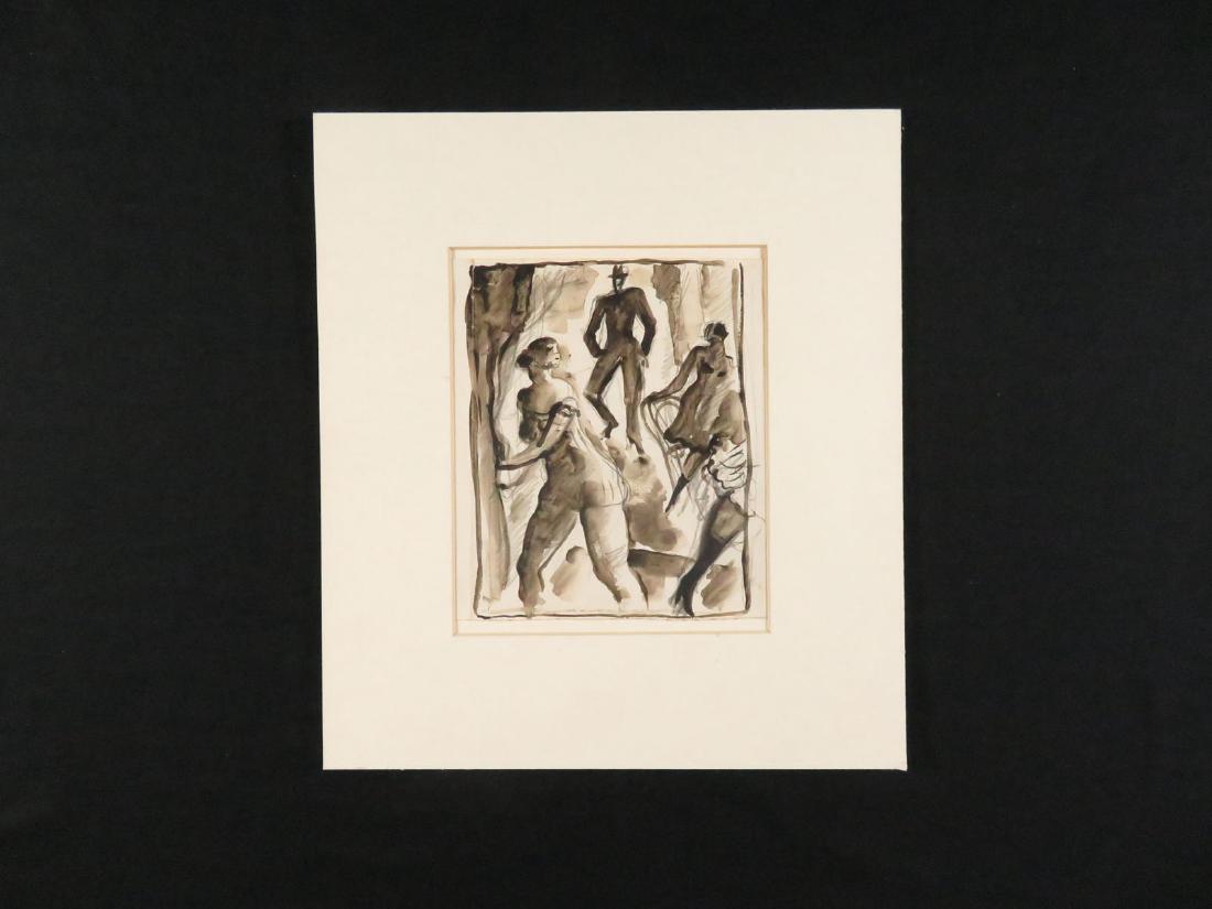 Jean Picart Le Doux Orig W/C Sketch for Book: TYPE:Art SUB TYPE:Painting REGION:Europe SUB REGION:France MEDIUM:Watercolor SGD/UNS:Unsigned TITLE:Jean Picart Le Doux Orig W/C Sketch for Book Illustration MacOrlan CATALOG NOTES:Fine original moder