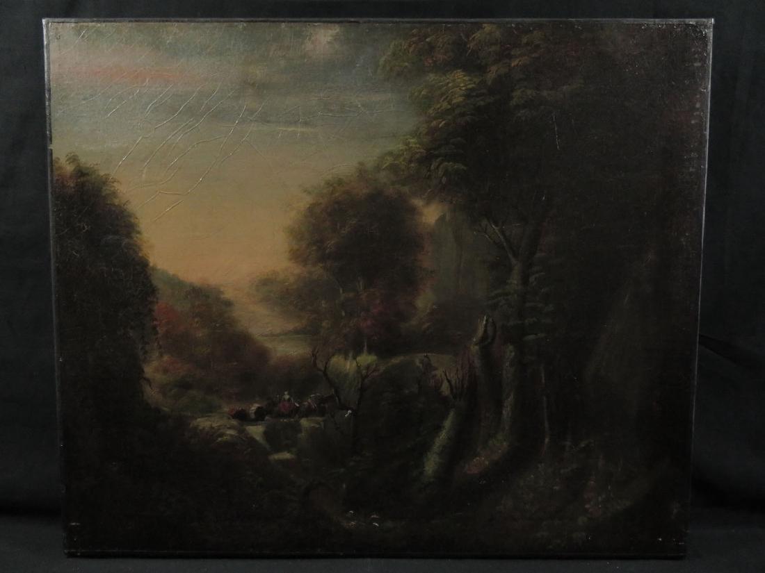 Attrib Charles Codman Figures In Landscape: TYPE:Art SUB TYPE:Painting REGION:United States SUB REGION:Maine MEDIUM:Oil on Canvas SGD/UNS:Unsigned TITLE:Attrib Charles Codman Figures In Landscape CATALOG NOTES:Interesting large oil painting att