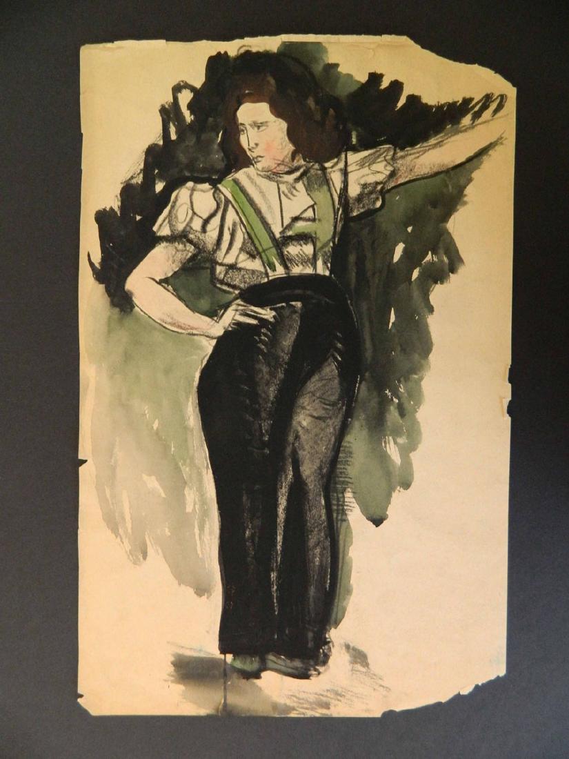 Hayley Lever WPA era original: TYPE:Art SUB TYPE:Painting REGION:United States SUB REGION:New York MEDIUM:W/C SGD/UNS: TITLE:Hayley Lever WPA era original CATALOG NOTES:An original work by internationally renowned American artist H