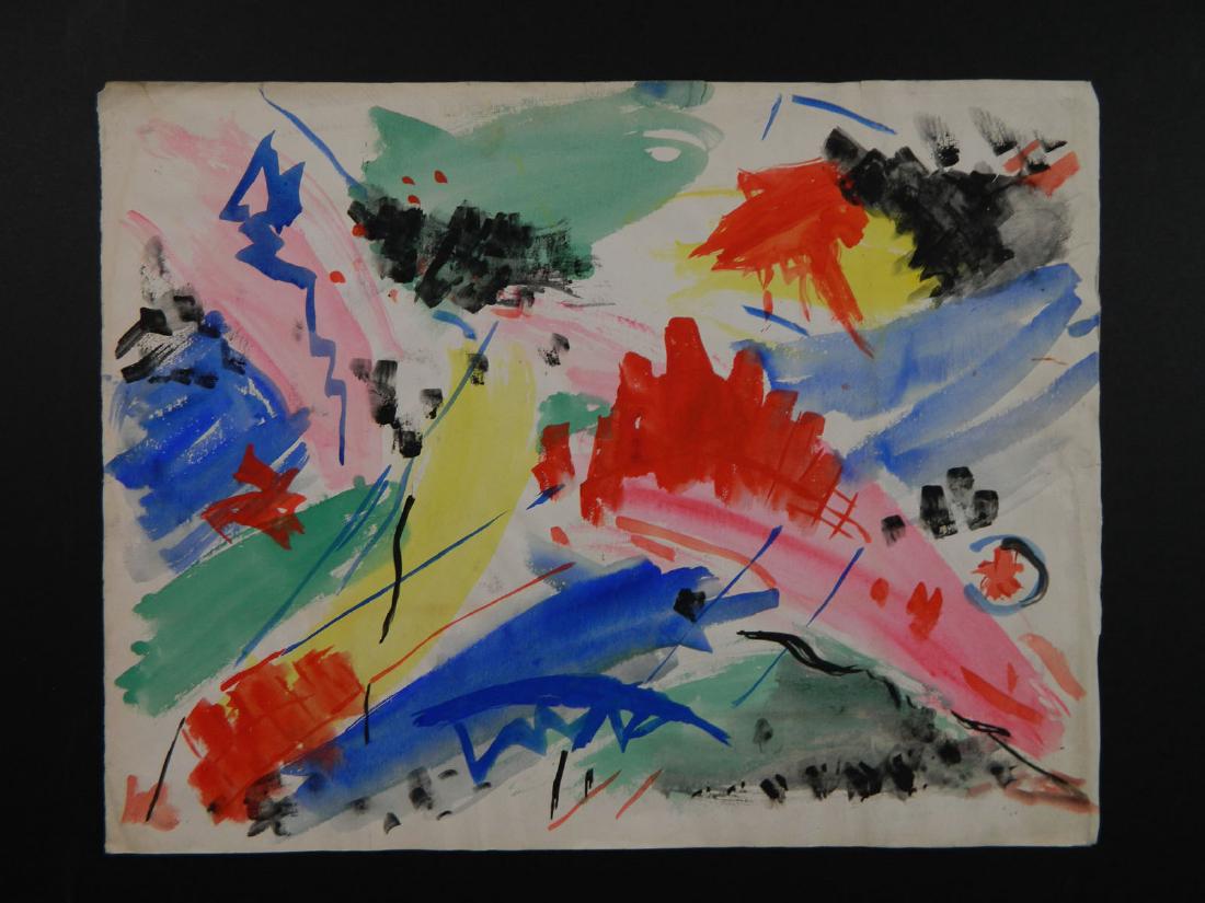 Attributed Sam Francis Brightly Colored Abstract: TYPE:Art SUB TYPE:Painting REGION:United States SUB REGION:New York MEDIUM:Watercolor SGD/UNS:Unsigned TITLE:Attributed Sam Francis Brightly Colored Abstract CATALOG NOTES:Fine qualiuty abstract expre