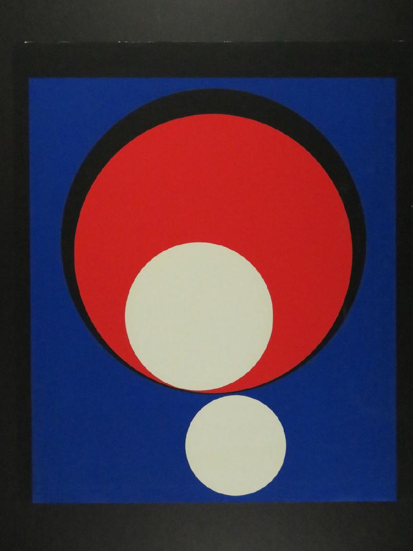 Genevieve Claisse Circles Red White Blue: TYPE:Art SUB TYPE:Print REGION:Europe SUB REGION:France MEDIUM:Serigraph SGD/UNS:Unsigned TITLE:Genevieve Claisse Circles Red White Blue CATALOG NOTES:Genevieve Claisse Circles Red White Blue INSIDE H