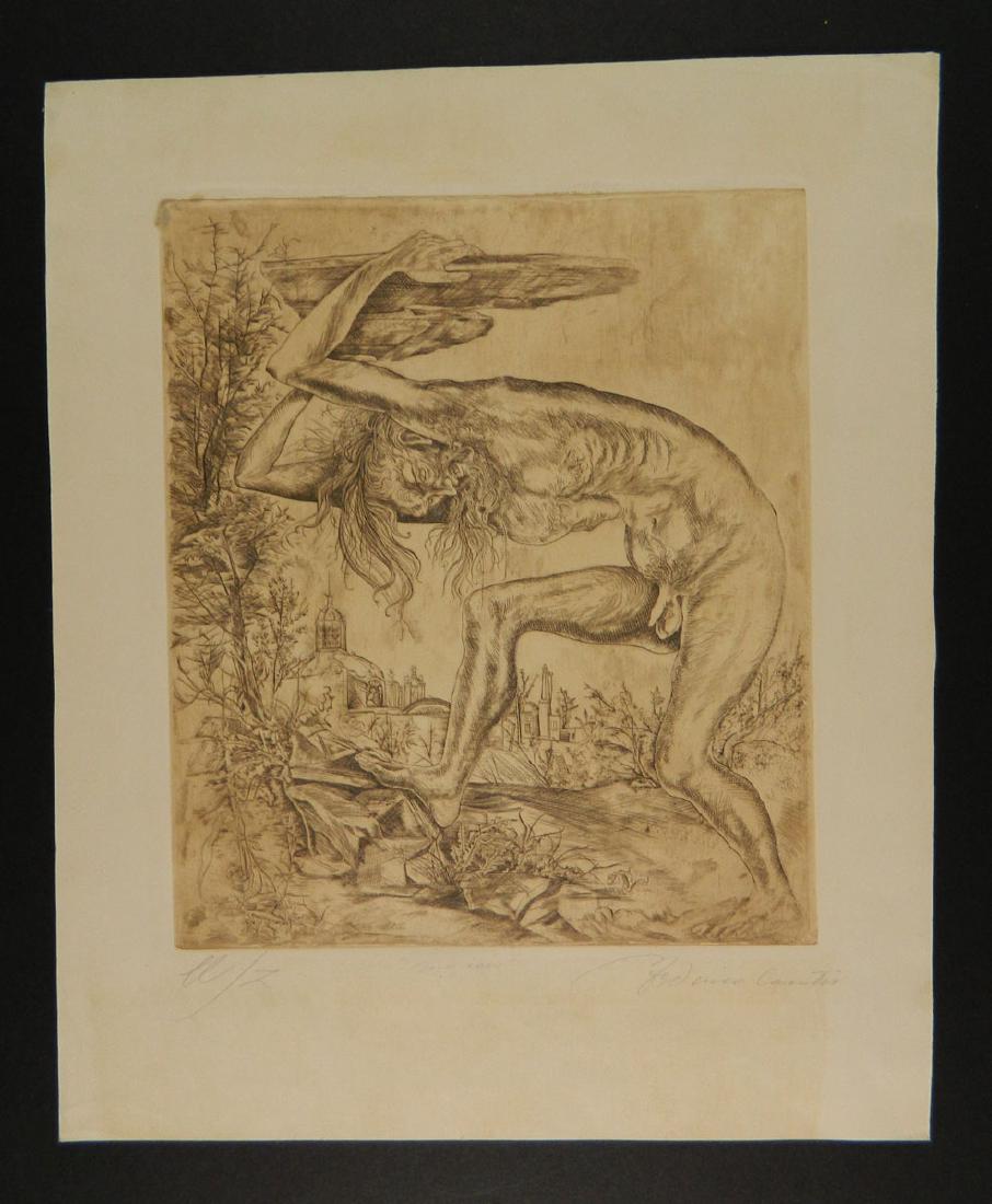 Federico Cantu Etching Religious Subject: TYPE:Art SUB TYPE:Print REGION:South America SUB REGION:Mexico MEDIUM:Etching SGD/UNS:Signed TITLE:Federico Cantu Etching Religious Subject CATALOG NOTES:Federico Cantu Religious Subject INSIDE HEIGHT