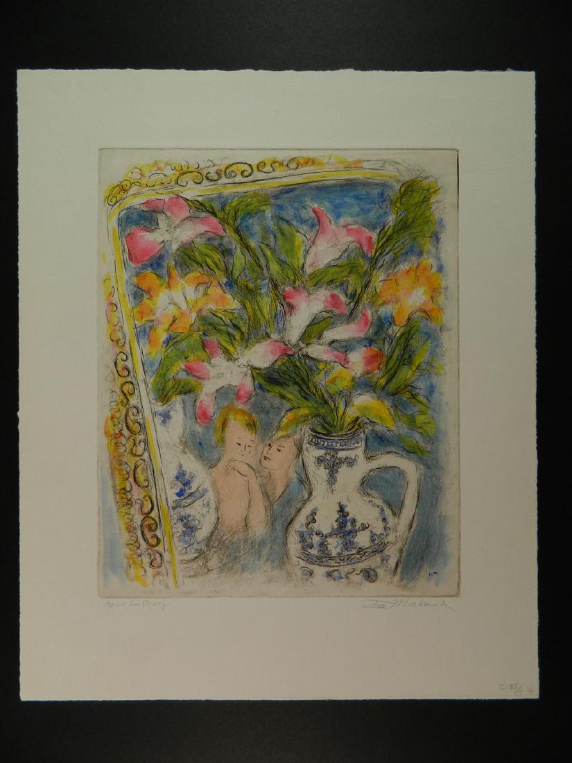 Ira Moskowitz Religious Subject: TYPE:Art SUB TYPE:Print REGION:United States SUB REGION:New York MEDIUM:Etching Color SGD/UNS:Signed TITLE:Ira Moskowitz Religious Subject CATALOG NOTES:Well listed American Jewish printmaker and arti