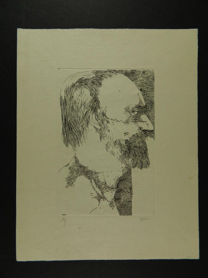 Leonard Baskin Profile of Man: TYPE:Art SUB TYPE:Print REGION:United States SUB REGION:New York MEDIUM: SGD/UNS:Signed LR TITLE:Leonard Baskin Profile of Man CATALOG NOTES:Leonard Baskin Profile of Man INSIDE HEIGHT:8 3/4 INSIDE WI