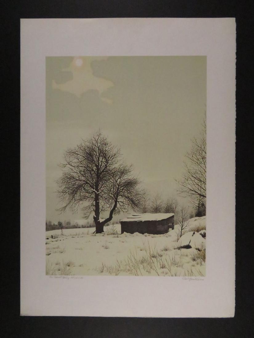 Mel Hunter "In Mount Holly" 83/150 25 AP: TYPE:Art SUB TYPE:Print REGION:United States SUB REGION:Vermont MEDIUM:Lithograph SGD/UNS:Signed LR TITLE:Mel Hunter "In Mount Holly" 83/150 25 AP CATALOG NOTES:Nice Winter scene, probably in Vermont.