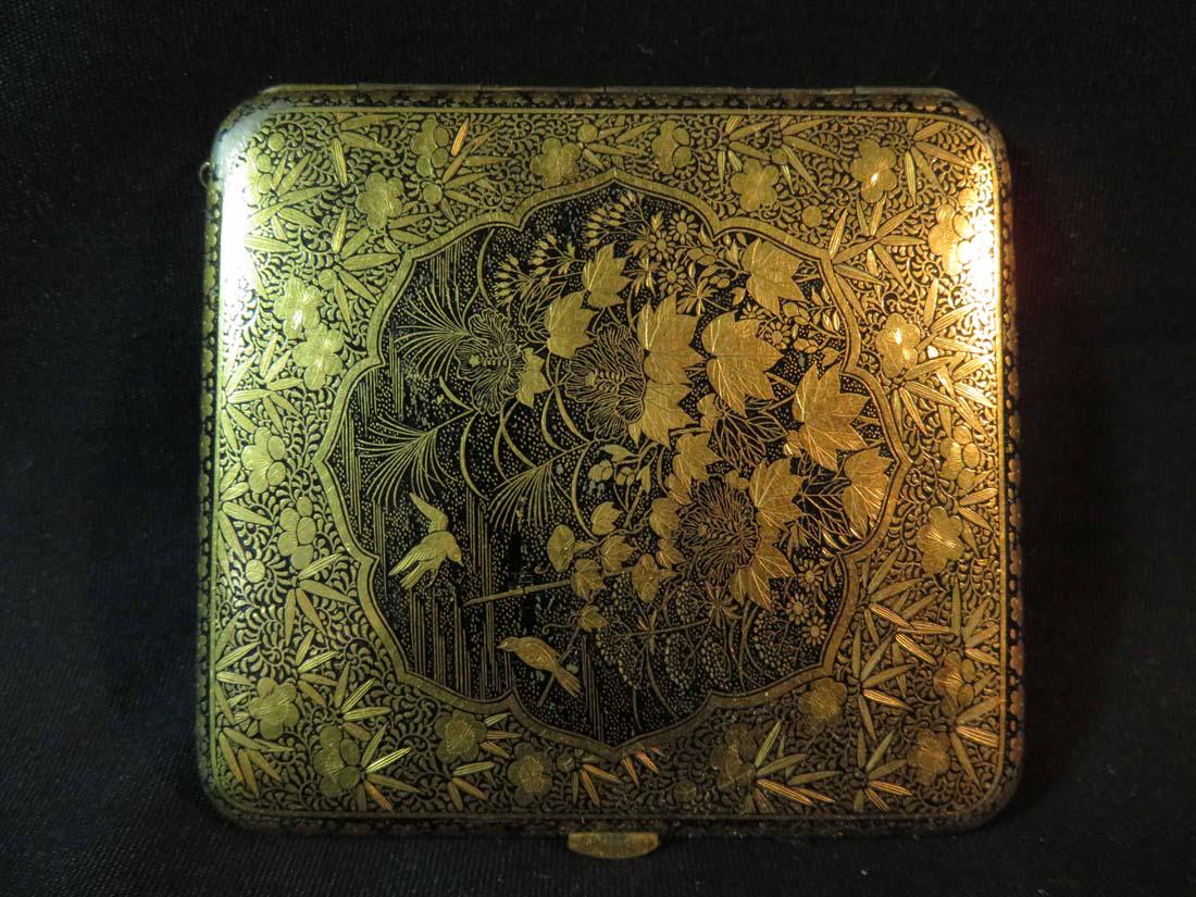 EXC Japanese Mixed Metal Box Bird Leaf Design (1 of 6)