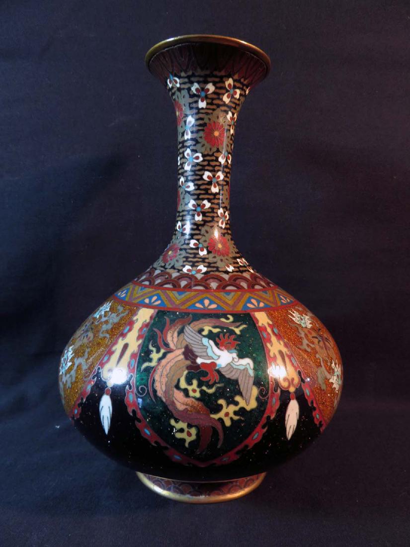 Japanese Cloisonne Vase Phoenix Butterfly OTA ? (1 of 10)