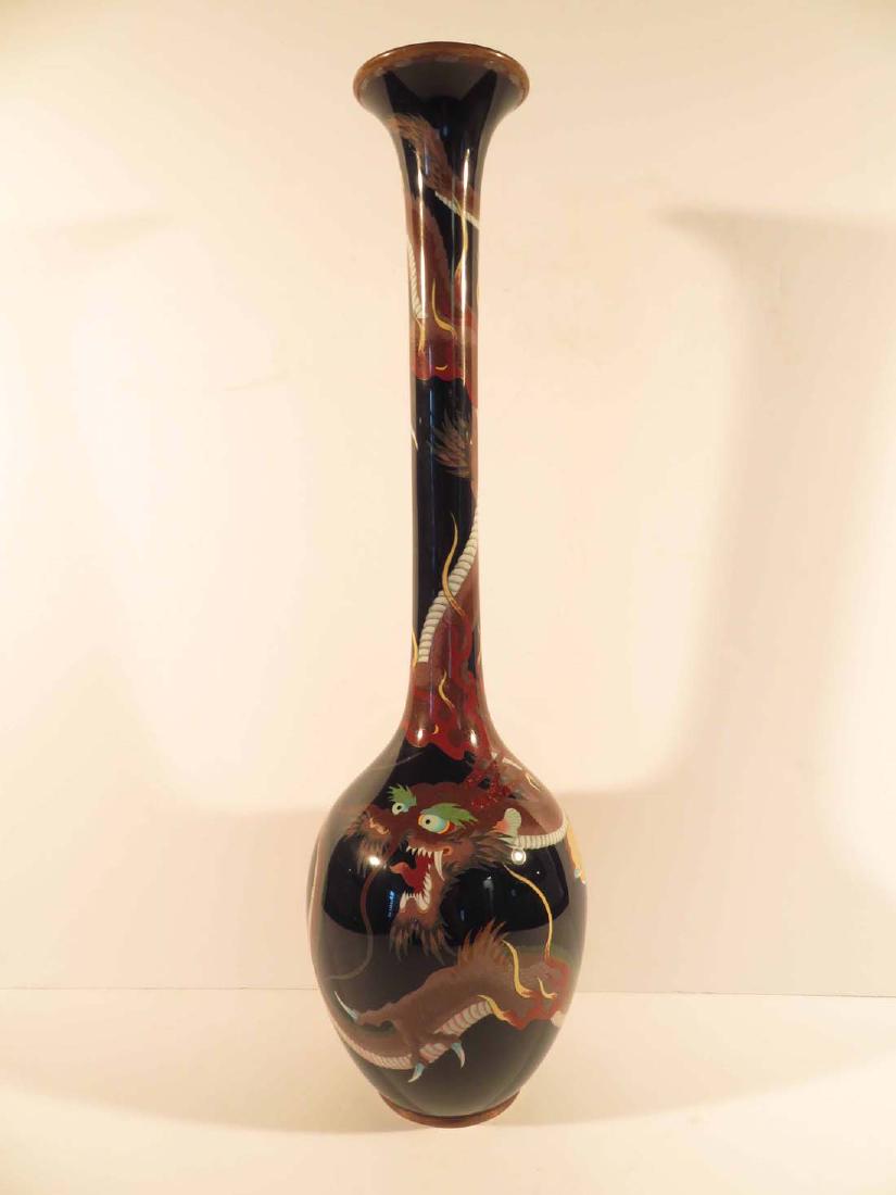 Japanese XL 24" Cloisonne Vase Attrib Teitaro (1 of 10)