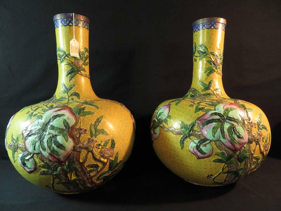 Monumental Pr Chinese Cloisonne Vases (1 of 10)