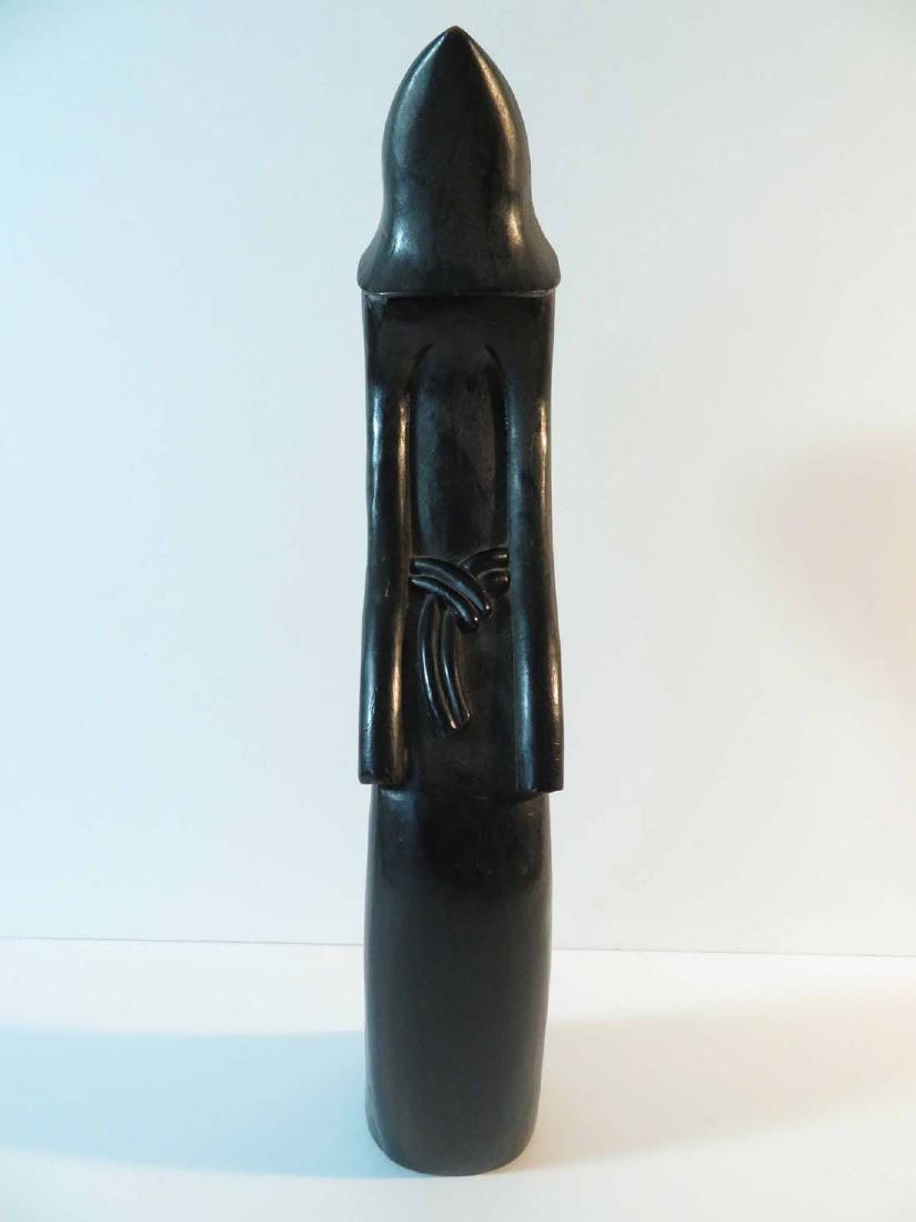 Jose Pinal Modernist Sculpture Wood Deco Figure: TYPE:Art SUB TYPE:Sculpture REGION:South America SUB REGION:Mexico MEDIUM:Wood SGD/UNS:Signed TITLE:Jose Pinal Modernist Sculpture Wood Deco Figure CATALOG NOTES:Modernist sculpture of a monk by well 