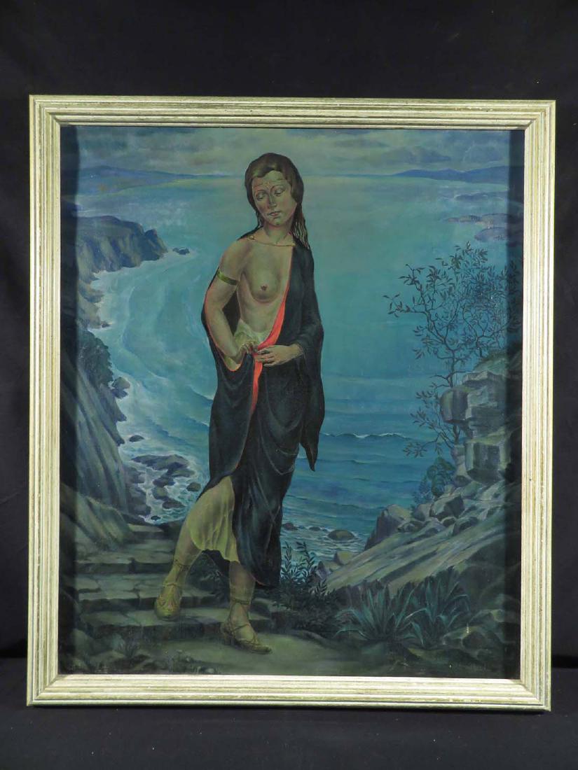 H Rolf Schlegel German Modernist Nude: TYPE:Art SUB TYPE:Painting REGION:Europe SUB REGION:Germany MEDIUM:Oil SGD/UNS:Signed TITLE:H Rolf Schlegel German Modernist Nude CATALOG NOTES:A fine large original oil by well listed German modernis