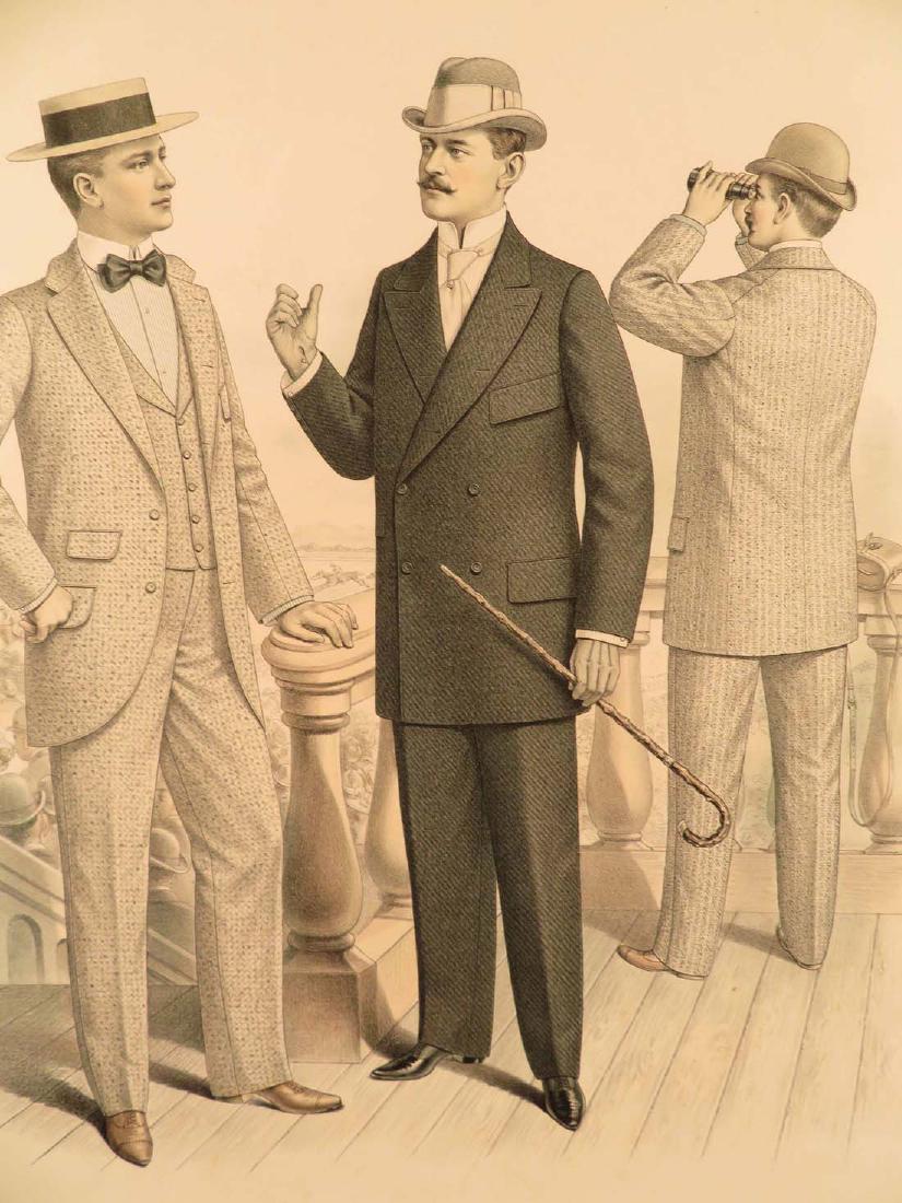 John Mitchell Co. Fashion Print Men Suits: TYPE:Art SUB TYPE:Print REGION: SUB REGION: MEDIUM: SGD/UNS: TITLE:John Mitchell Co. Fashion Print Men Suits CATALOG NOTES:Fashion Lithograph 3 Men and Woman INSIDE HEIGHT:15.5 INSIDE WIDTH:13.25 OUTS
