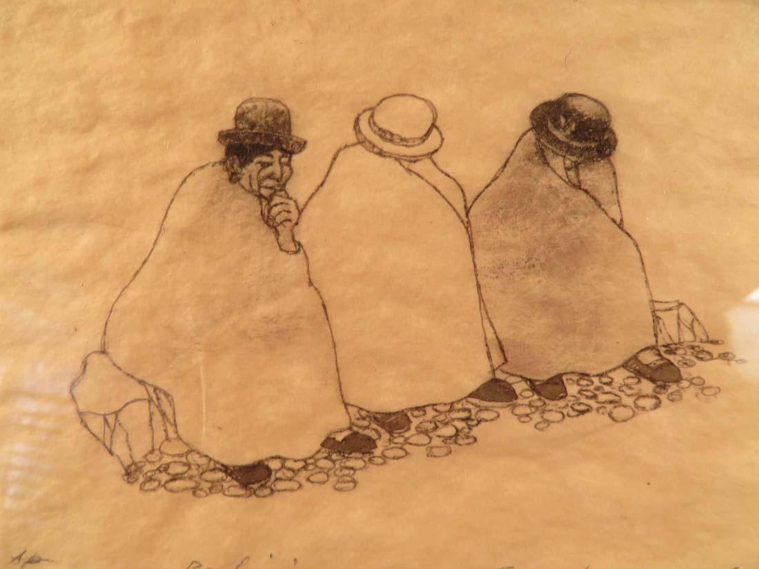 Gino Acevedo Etching 3 Sleeping Men: TYPE:Art SUB TYPE:Print REGION: SUB REGION: MEDIUM: SGD/UNS: TITLE:Gino Acevedo Etching 3 Sleeping Men CATALOG NOTES:Gino Acevedo Etching 3 Sleeping Men INSIDE HEIGHT: INSIDE WIDTH: OUTSIDE HEIGHT: OU