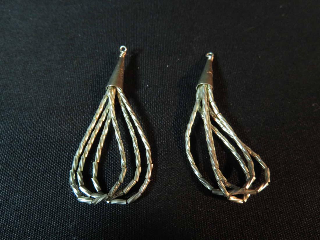 Earrings Sterling ? Islamic Box: TYPE:Antiques SUB TYPE:Jewelry REGION: SUB REGION: MEDIUM: SGD/UNS: TITLE:Earrings Sterling ? Islamic Box CATALOG NOTES: INSIDE HEIGHT: INSIDE WIDTH: OUTSIDE HEIGHT: OUTSIDE WIDTH: OUTSIDE DEPTH: